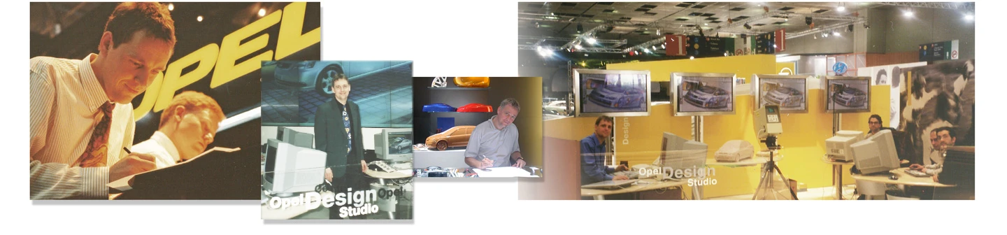 Am Genfer Salon 1992 mit Handskizzen, schon Modellieren am PC in Turin 1994, wie auch in Genf 1998 bis zur Frankfurter IAA 2006 1235
