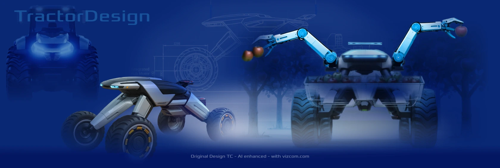 Traktor and Car Design, mit KI-gestaltet